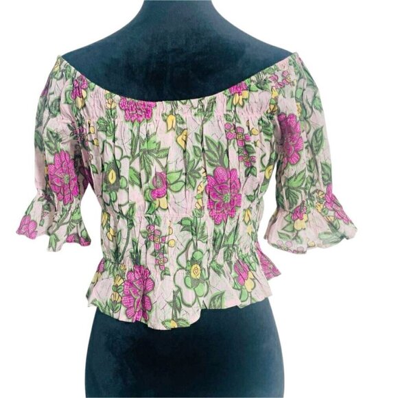 NEW Banjanan Size Large Blouse Floral Off The Shoulder Cora Top Freyja Flower - Picture 6 of 10